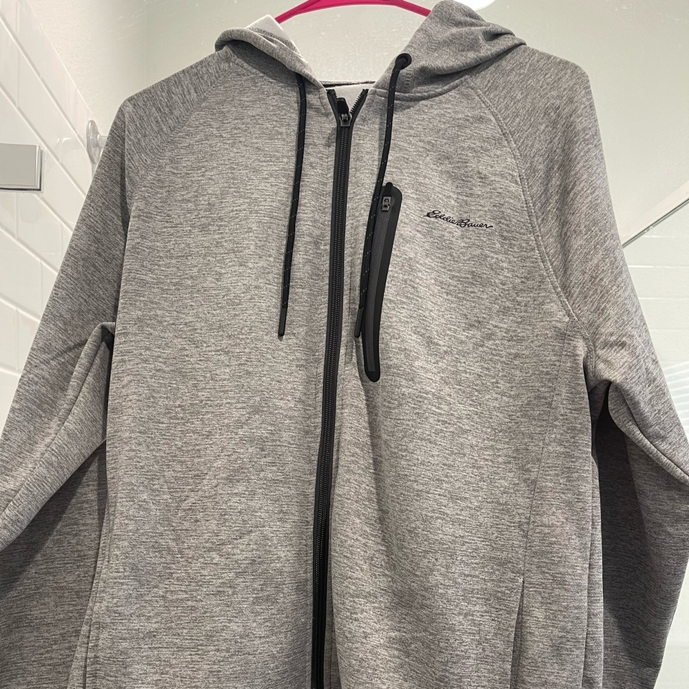 Eddie Bauer men’s full zip grey hoodie